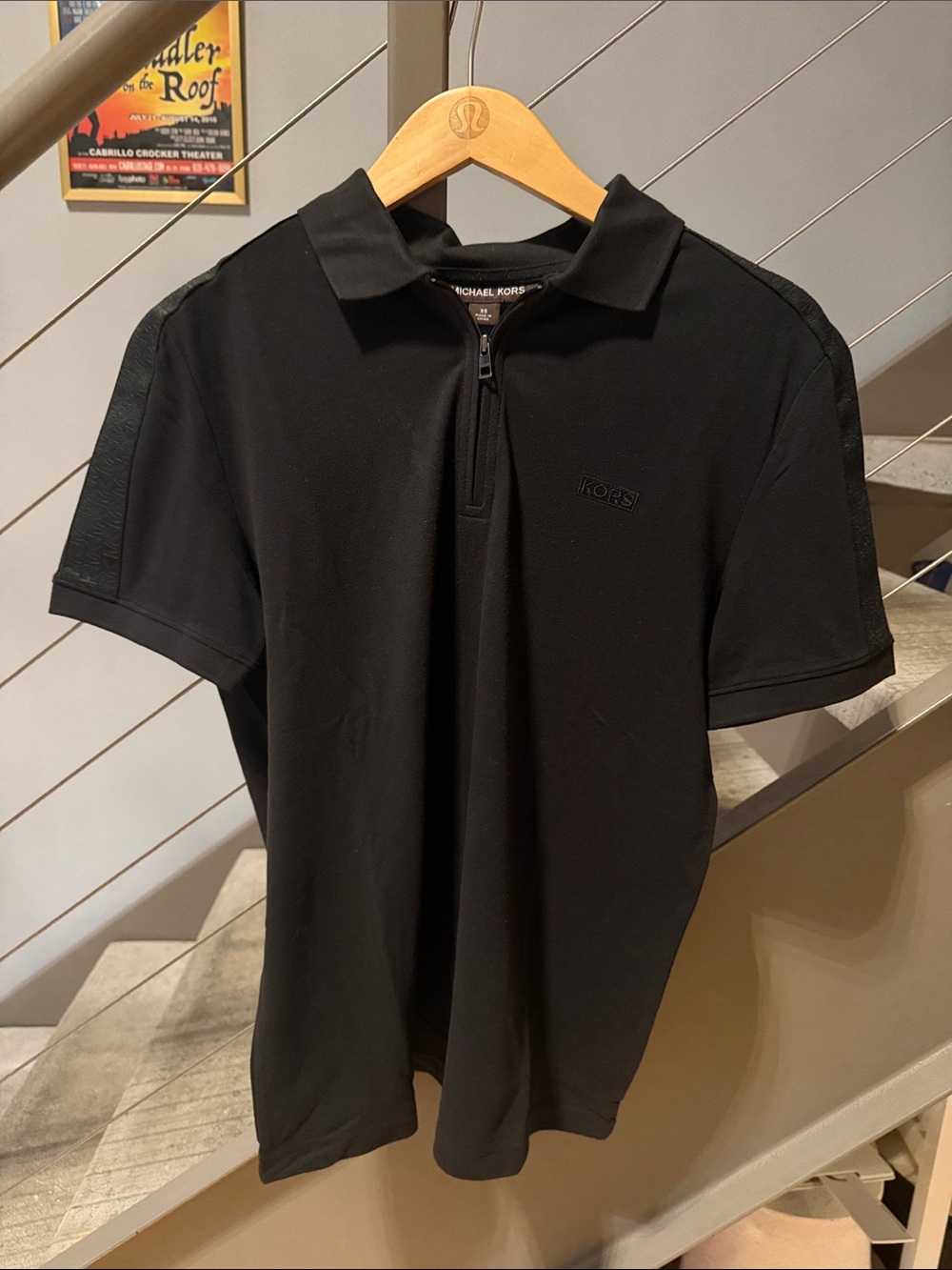 Michael Kors Half-Zip Performance Polo Black Men’s XS